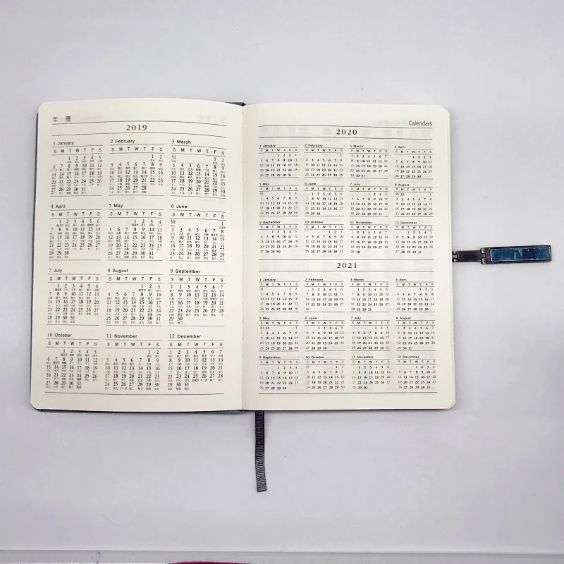 Professional manufacture portable agenda notebook with gold buckle