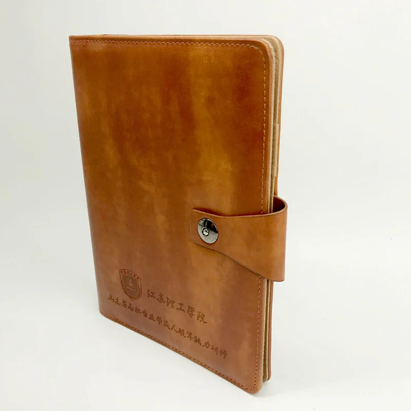 Wholesale custom hardcover wooden dot grid paper planner notebook