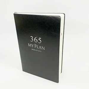 High quality leather cover embossing gold hot stamping printing custom agenda planner