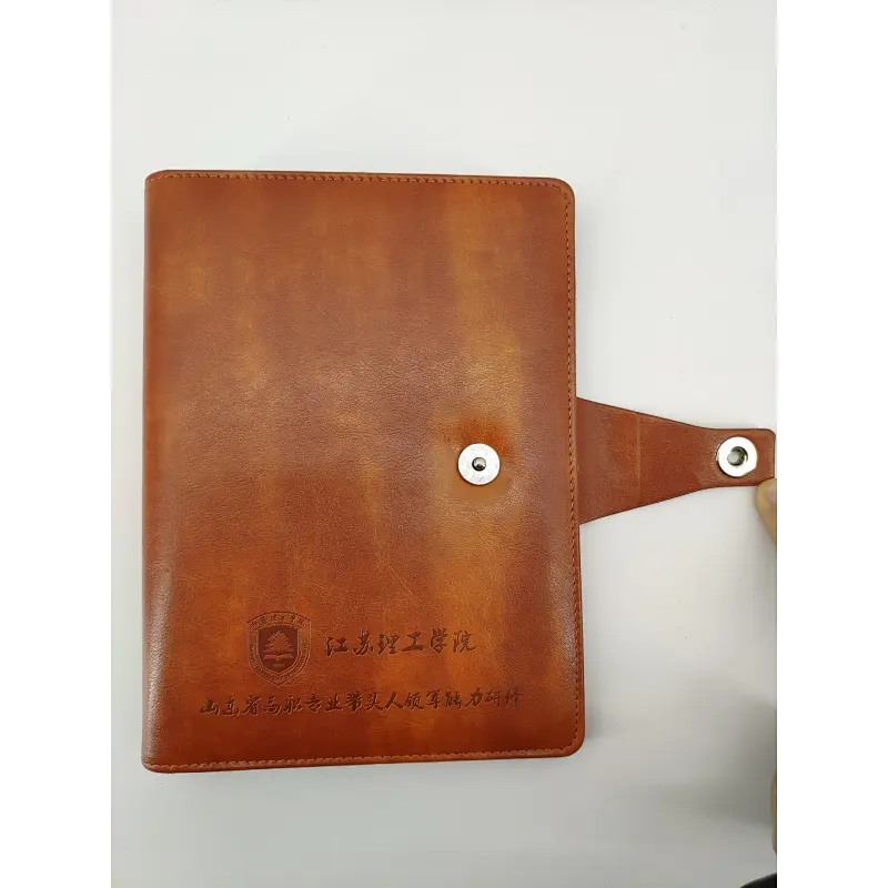 Wholesale custom hardcover wooden dot grid paper planner notebook