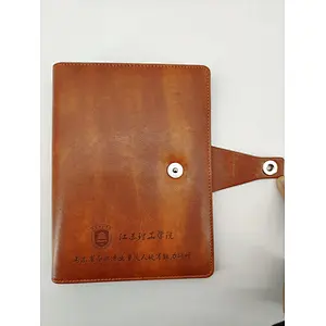 Wholesale custom hardcover wooden dot grid paper planner notebook