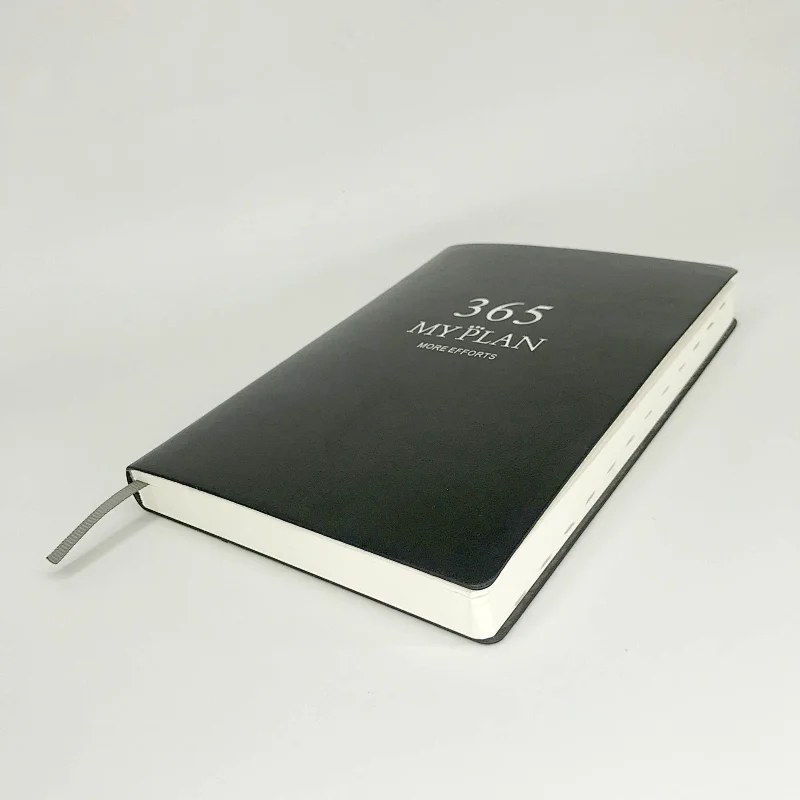 High quality leather cover embossing gold hot stamping printing custom agenda planner
