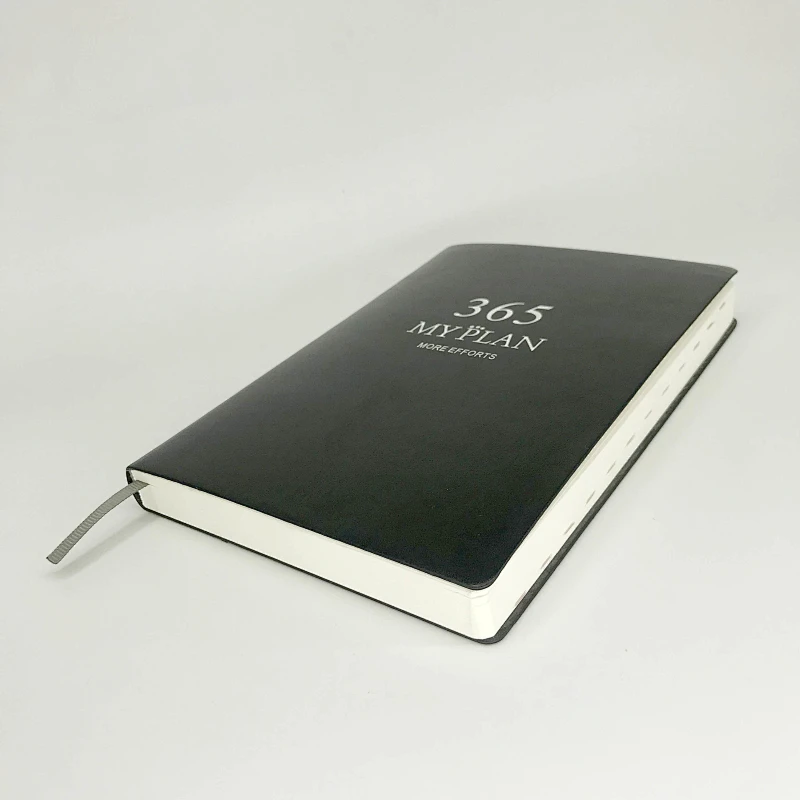 High quality leather cover embossing gold hot stamping printing custom agenda planner