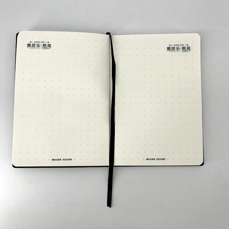 Customized design embossed logo a5 PU leather notebook