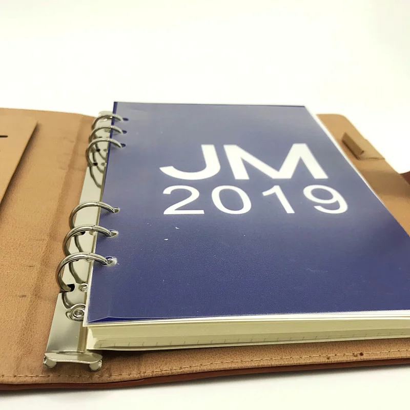 Custom printing top quality spiral ring notebook with card holder