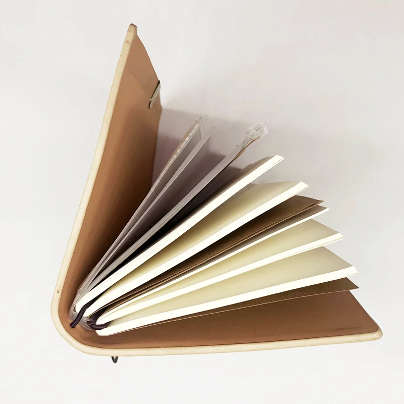 PU leather eco friendly handmade diary planner journal notebook with wire buckle