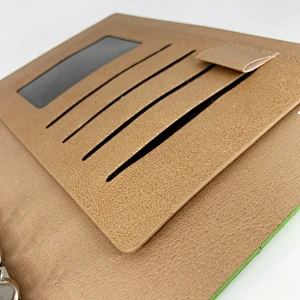 Custom logo printing personalized pattern magnet soft pu cover oem branded notepad with card holder