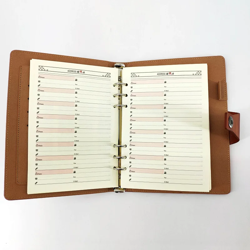 Custom printing top quality spiral ring notebook with card holder