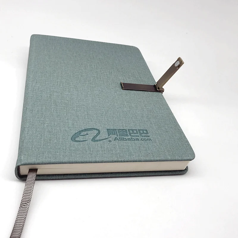 Professional manufacture portable agenda notebook with gold buckle