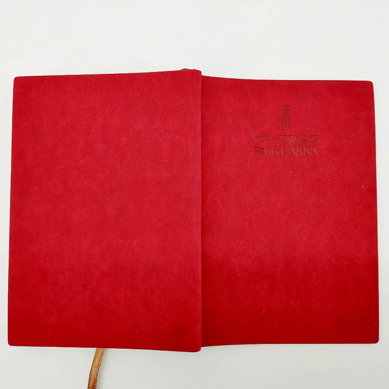 Wholesale fashion red PU leather hardcover custom journal notebook