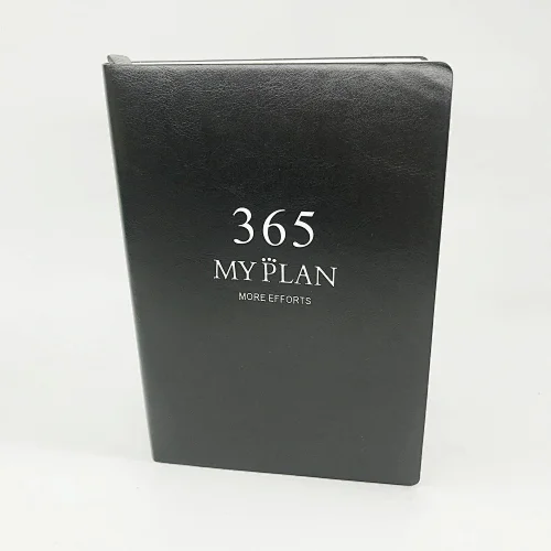 High quality leather cover embossing gold hot stamping printing custom agenda planner
