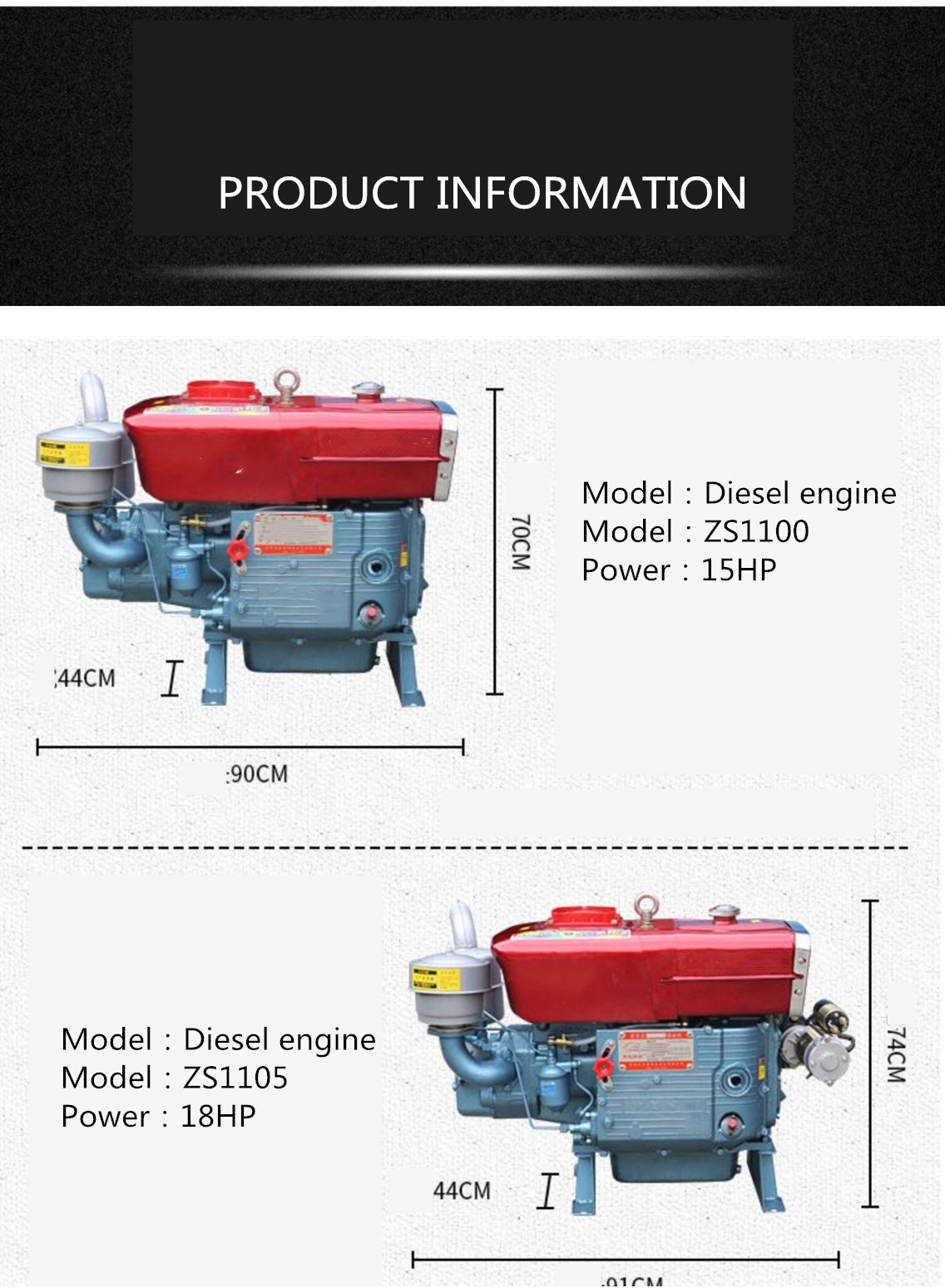Agricultural diesel engine water cooling diesel engine single-cylinder hand crank electric start diesel engine