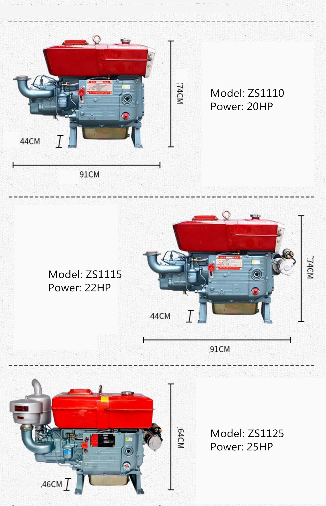 Agricultural diesel engine water cooling diesel engine single-cylinder hand crank electric start diesel engine