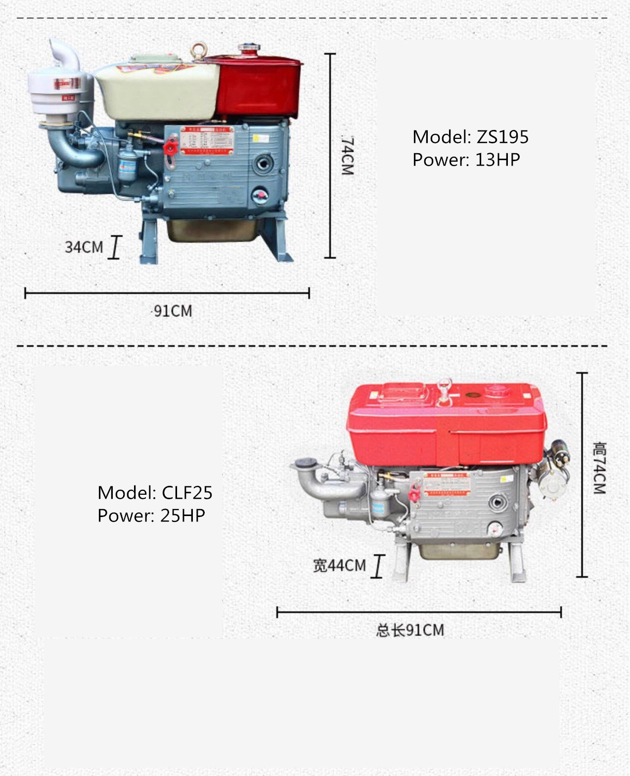 Agricultural diesel engine water cooling diesel engine single-cylinder hand crank electric start diesel engine