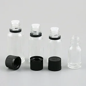 5ml 10ml 15ml 20ml 30m 50ml 100ml  Clear glass essential oil bottle with Tamper Evident Childproof Cap orifice reduce