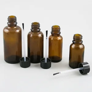 5ml,10ml,15ml,20ml,30ml,50ml,100ml  amber glass essential oil bottle with brush for beauty cosmetic containers bottle
