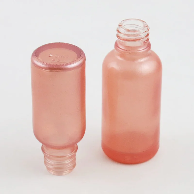 5ml 10ml 15ml 20ml 30m 50ml 100ml pink glass essential oil bottle with Tamper Evident Childproof Cap orifice reduce