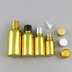 5ml 10ml 15ml 20ml 30m 50ml 100ml gold glass essential oil bottle containers Packaging with aluminium lids