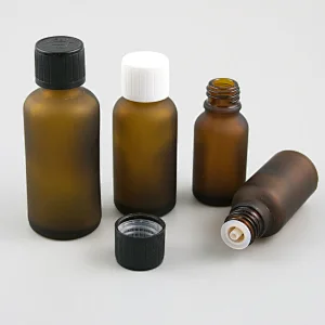 5ml 10ml 15ml 20ml 30ml 50ml 100ml amber frost glass bottle Mini glass essential oil bottle with Plastic Childproof Lids