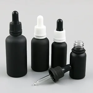 5ml 10ml 20ml 30ml 50ml 100ml black frost glass dropper essential oil Bottle