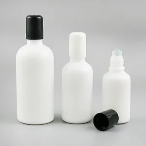 5ml 10ml 15ml 20ml 30ml 50ml 100ml white refillable glass essential oil roller bottle roll on perfume beauty bottles with glass ball