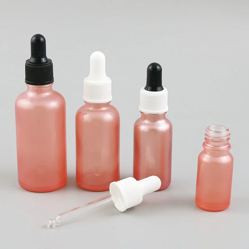 5ml 10ml 20ml 30ml 50ml 100ml Empty pink Glass Essential Oil Bottle With Dropper plastic Dropper Vials