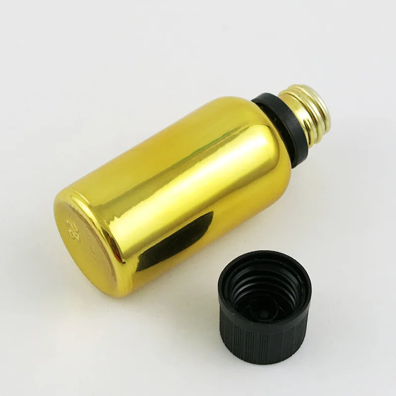 5ml 10ml 15ml 20ml 30m 50ml 100ml gold glass essential oil bottle with Tamper Evident Childproof Cap orifice reduce