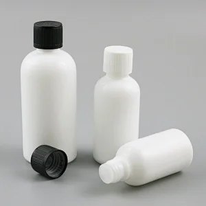 5ml 10ml 15ml 20ml 30ml 50ml 100ml white glass bottle Mini glass essential oil bottle with Plastic Childproof Lids