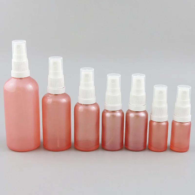 100ml 50ml 30ml 20ml 15ml 10ml 5ml pink glass sprayer essential oil bottle