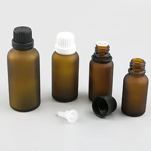 5ml 10ml 15ml 20ml 30ml 50ml 100ml amber glass essential oil bottles vial container with orifice reducers black white tamper evident caps