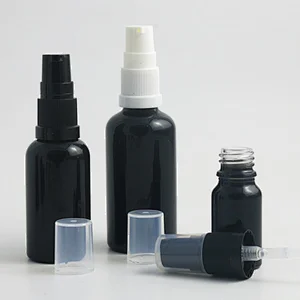 5ml 10ml 15ml 20ml 30m 50ml 100ml travel black treatment pump frost glass bottle cream cosmetic container with pump