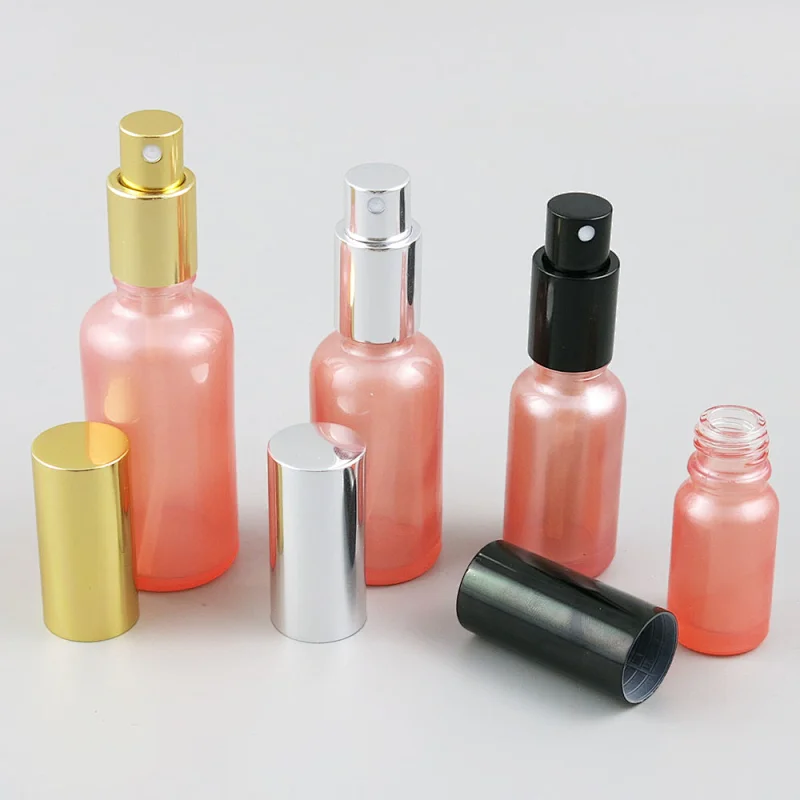 100ml 50ml 30ml 20ml 15ml 10ml 5ml dropper pink glass essential oil bottle
