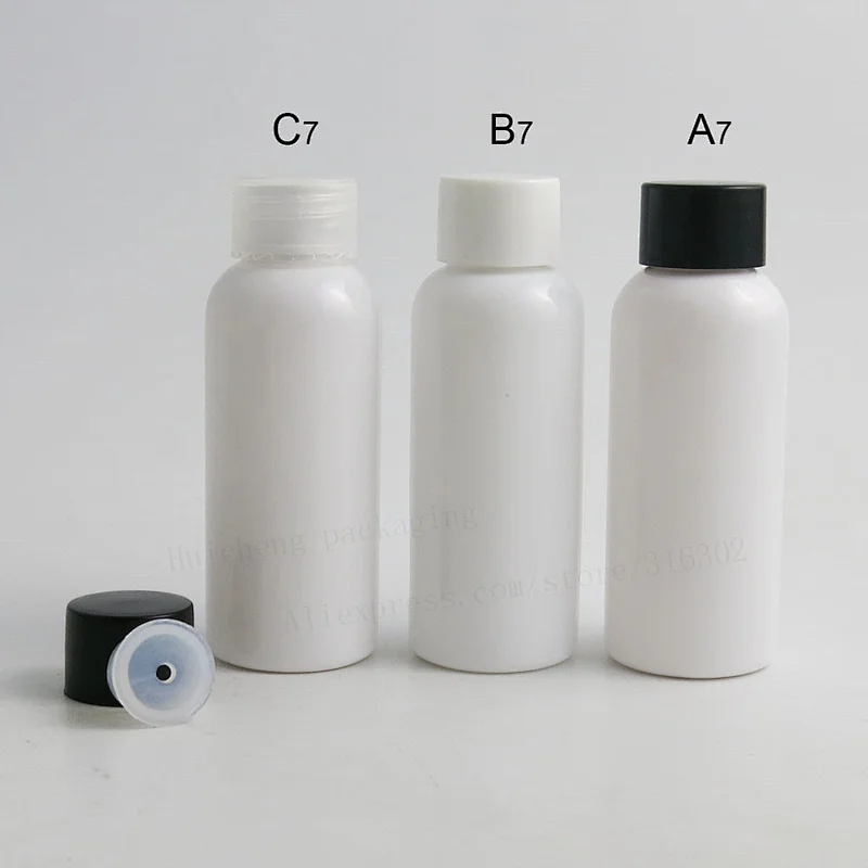 50ml PET Bottles with Disc Top Cap, 1 oz Plastic Dispensing Bottles for lotion/skin care water use