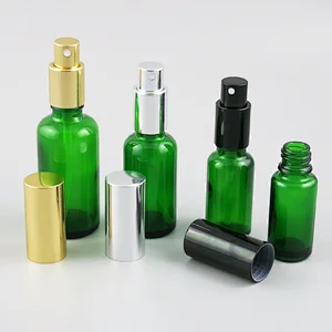 100ml 50ml 30ml 20ml 15ml 10ml 5ml dropper green frost glass essential oil bottle