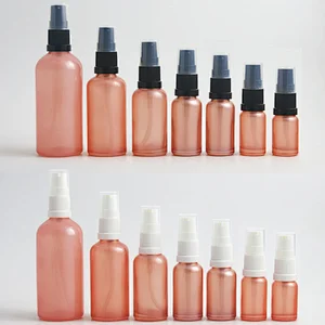 5ml 10ml 15ml 20ml 30m 50ml 100ml travel pink treatment pump glass bottle cream cosmetic container with pump