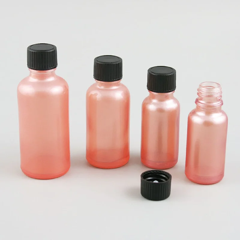 5ml 10ml 15ml 20ml 30ml 50ml 100ml refillable phenolic cone cap pink glass essential oil bottle