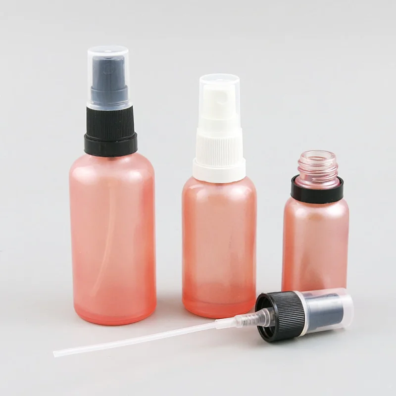 100ml 50ml 30ml 20ml 15ml 10ml 5ml pink glass sprayer essential oil bottle