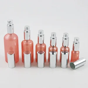 100ml 50ml 30ml 20ml 15ml 10ml 5ml dropper pink glass essential oil bottle