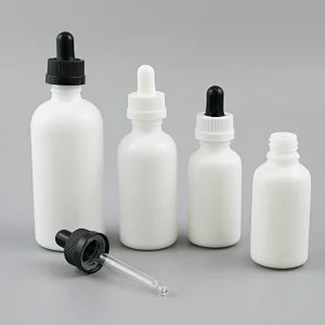 5ml 10ml 20ml 30ml 50ml 100ml Empty white Glass Essential Oil Bottle With Dropper Transparent Dropper Vials