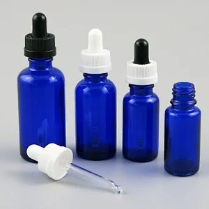 5ml 10ml 20ml 30ml 50ml 100ml Empty blue frost Glass Essential Oil Bottle With Dropper Transparent Dropper Vials