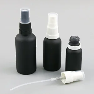 100ml 50ml 30ml 20ml 15ml 10ml 5ml black  frost glass sprayer essential oil bottle