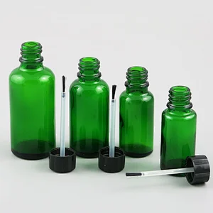 5ml,10ml,15ml,20ml,30ml,50ml,100ml green frost Glass essential oil Bottle With Brush for Beauty Cosmetic Containers Bottle