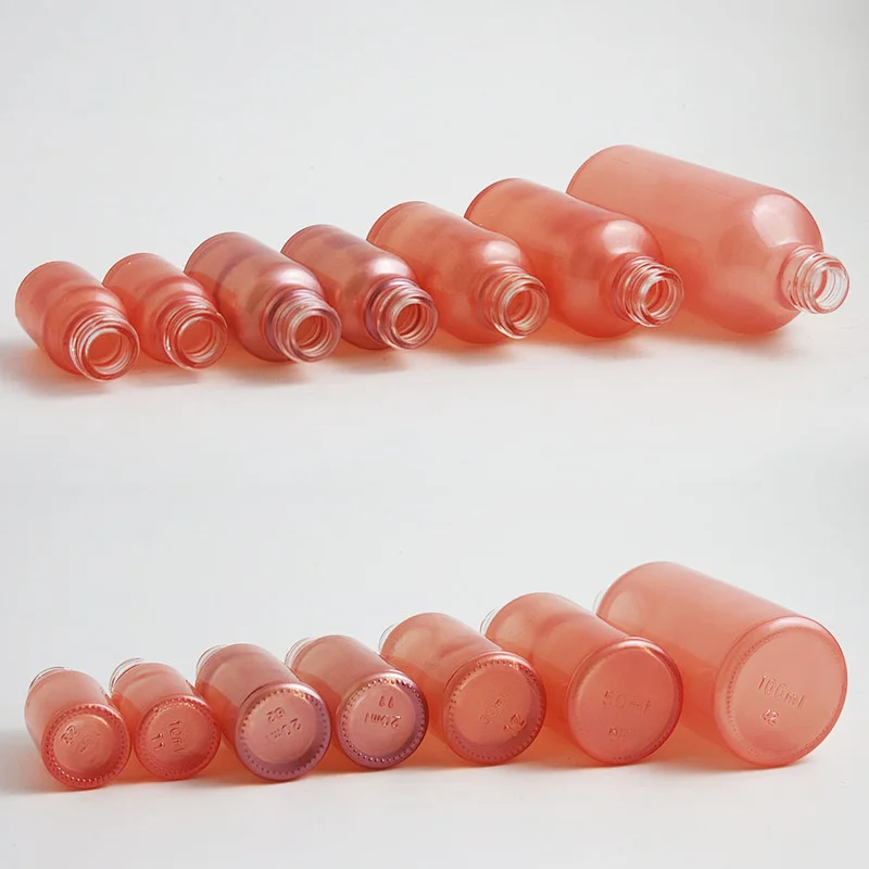 5ml 10ml 15ml 20ml 30m 50ml 100ml travel pink treatment pump glass bottle cream cosmetic container with pump