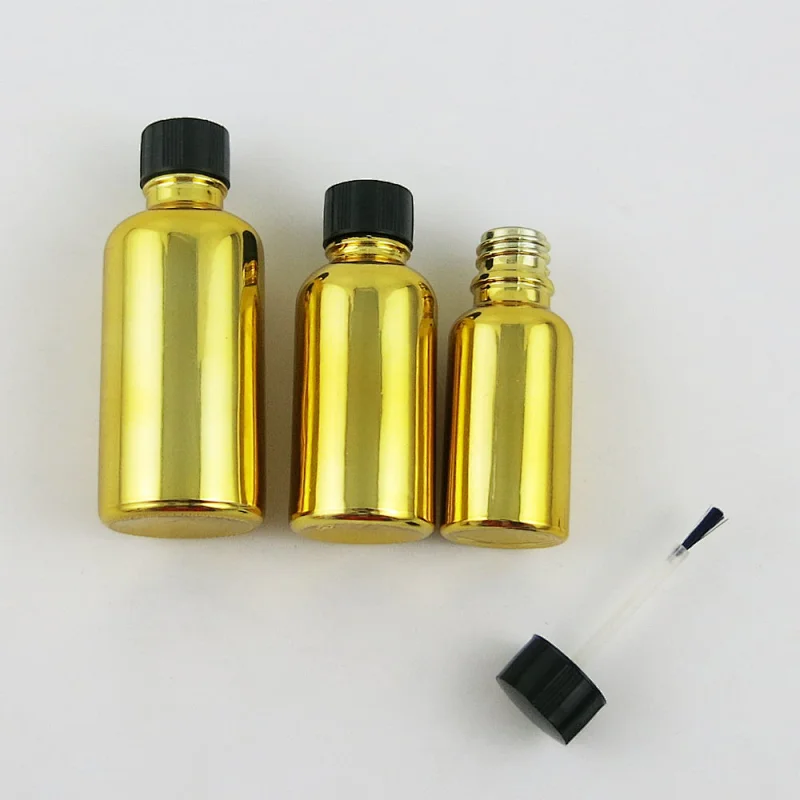 5ml,10ml,15ml,20ml,30ml,50ml,100ml gold Glass essential oil Bottle With Brush for Beauty Cosmetic Containers Bottle
