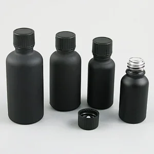 5ml 10ml 15ml 20ml 30ml 50ml 100ml  refillable phenolic cone cap black  frost glass essential oil bottle