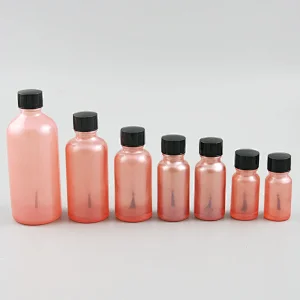 5ml,10ml,15ml,20ml,30ml,50ml,100ml pink Glass essential oil Bottle With Brush for Beauty Cosmetic Containers Bottle