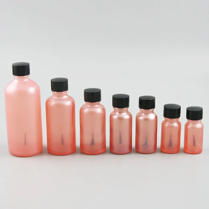 5ml,10ml,15ml,20ml,30ml,50ml,100ml pink Glass essential oil Bottle With Brush for Beauty Cosmetic Containers Bottle