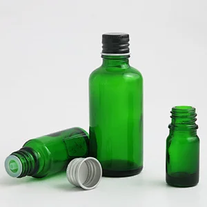 100ml 50ml 30ml 20m 15ml 10ml 5ml green frost glass essential oil bottle containers with aluminum lids