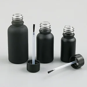 5ml,10ml,15ml,20ml,30ml,50ml,100ml black frost Glass essential oil Bottle With Brush for Beauty Cosmetic Containers Bottle