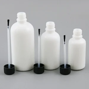 5ml,10ml,15ml,20ml,30ml,50ml,100ml white Glass essential oil Bottle With Brush for Beauty Cosmetic Containers Bottle